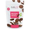 PURELITE Protein Drops al latte, 26g proteine/100g, senza zuccheri aggiunti, con eritritolo e stevia, low calorie, ideali come snack, per cuocere e sciogliere, 450g.