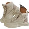 ticticlily Stivali Donna Invernali Caldo Scarpe Neve Stivaletti Casual con Plateau Camminata Stivali Antiscivolo Escursionismo Scarponi Sneakers B Cachi 40 EU