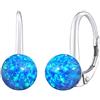 SILVEGO Orecchini da Donna in Argento 925 con Palla Opale Blu Sintetico