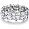 EVER FAITH Braccialetto Donna, Sposa Festa Gioielli Cristallo Austriaco 2 Strato Goccia Elasticità Bracciale per Nozze Trasparente Argento-Fondo