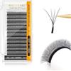 NAGARAKU Double Tips 4D W Accessori Estensione ciglia spesse Scomparti prefabbricati Volume russo Faux Mink Matte 12 file cluster Ciglia precipitate (0,07 mm C-Curl 14 mm)