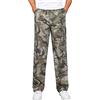 Generic Pantaloni da uomo alla moda casual vestibilità ampia cotone tasche taglie forti mimetico verde militare elastico in vita pantaloni pantaloni sportivi, cachi, L