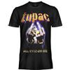 CRAZY FOR ROCK Tupac t Shirt Ufficiale all Eyez On Me. Maglietta Unisex in Cotone. Maglia vestibilità Regular per Adulto e Ragazzo XL