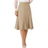 Allegra K Donna Gonna Longuette Svasata per Gonne Eleganti A Vita Alta con Cerniera Laterale Cachi S