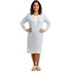 Leedya Camicia da Notte Invernale Donna Lunga in 100% Cotone Interlock - Calda e Morbida, Maniche Lunghe, Bottoni Frontali (914 Celeste Modal TG L)