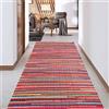 Second Nature Online Tappeto lungo ed ecologico tessuto a mano con strisce di tessuto riciclato, 60 cm x 300 cm, multicolore