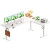 OffiGo Scrivania Regolabile in Altezza, 180 x 140 cm Scrivania ad angolo Elettrica Standing Desk per computer con funzione di memoria, Desk da Ufficio e Casa, Bianco