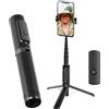COLORLIZARD Selfie Stick Tripod with Remote，Aluminum Alloy Phone Tripod, Bluetooth Remote and 270°Rotation Stand Compatible with iPhone and Android Phone (GERY)