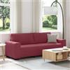 Gecheer Divano a 3 Posti Rosso Vino 180 cm in Tessuto,Divano per Soggiorno,Divano Imbottito,Divano Moderno,Divano a 2 Posti/3 Posti,Divano Letto sofà,Divano Salotto Moderno,P4105179