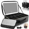 Suupvaor Grande borsa da viaggio per trucchi con specchio LED, custodia professionale 38,1 cm, 3 modalità colore, specchio illuminato dimmerabile, organizer cosmetici