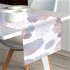 Vylro Runner Tavola Blu Grigio Dalie Stagionale,140×40cm Runners da Tavolos Verde Grigio Dalias,Tavola Dalia Stagionale Cucina,Runner da Tavolo Dalia Fiore Lino per Sala Da Pranzo,Soggiorno,Camera da Letto