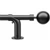 Vuynuxs Bastone per tenda oscurante, da 76 a 280 cm, diametro 16/19 mm, regolabile, per tende con occhielli con terminali a sfera in metallo, asta nera per tende per camera da letto, soggiorno, casa