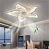 Dagea 69CM Ventilatore da soffitto con illuminazione luce, LED 50W lampadario con ventilatore da soffitto con telecomando & APP, Moderno Lampada per Soggiorno Camera da letto Ufficio (Bianco)