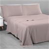Riad Arredo Completo Letto Tinta Unita 100% Cotone Italiano Morbido Mano Percalle - Set Lenzuola Delicate Artigianale Made in Italy (Cipria, Singolo)