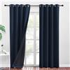 PONY DANCE Tenda Oscurante al 100% Tende Termiche Isolanti per Interni e Salotto con Anelli Curtains Soggiorno Moderne 2 Pezzi 140x240 CM, Blu Scuro