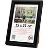 3-B Cornice portafoto Mori - Nero - 15 x 21 cm (A5) - Cornice in legno, cornice per documenti con vetro acrilico