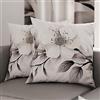 PETTI Artigiani Italiani - Coppia di Federe Cuscino 80x80 cm in Microfibra, Cuscini Arredo Camera da Letto, Divano, Salotto, Set 2 Fodere Copricuscino, Federa Floreale 38, 100% Made in Italy