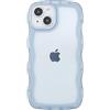 miyonsin Custodia per iPhone 7 Plus/iPhone 8 Plus, Graziosa Custodia a Forma di Onde Ricce, Trasparente Custodia Protettiva per Ragazze e Donne, TPU Antishock Cover, Blu