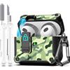 R-fun per AirPods 3a generazione 2021 Custodia, protezione completa contro la caduta, copertura automatica per Apple Airpod 3 con kit di pulizia e portachiavi,Mimetizzazione foresta pluviale