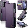 Rerzoiro Cover per Samsung Galaxy Z Fold 5 Custodia Portafoglio [Blocco RFID] Premium Pelle PU Wallet Case Flip Libro con Porta Carte Slot Supporto Flip Case per Samsung Galaxy Z Fold 5, Viola