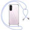 Pnakqil Cover per Samsung Galaxy A56 con Cordino, Trasparente Custodia con Laccio Tracolla Cellulare Girocollo Collana Protettiva per Samsung Galaxy A56 6.7, Viola