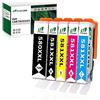 Greenjob 580XXL 581XXL Cartucce d'inchiostro Sostituzione per Canon 580 581 PGI-580XXL CLI-581XXL compatibili per Pixma TS6150 TR7550 TR8550 TS6151 TS8150 (PGBK Nero Ciano Magenta Giallo, 5-Pack)