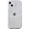 miyonsin Custodia per iPhone X/iPhone XS, Graziosa Custodia a Forma di Onde Ricce, Glitter Trasparente Custodia Protettiva per Ragazze e Donne, TPU Antishock Cover per iPhone X/XS, Trasparente-1