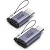 HAUXGOGO Adattatore da USB-C a Micro USB (Set da 2), Trasferimento Dati e Conversione Interfaccia, Ricarica - Grigio