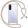 Pnakqil Cover per Samsung Galaxy A36 con Cordino, Trasparente Custodia con Laccio Tracolla Cellulare Girocollo Collana Protettiva per Samsung A36 6.64 Pollic, Khaki