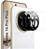 zZjoOoj 4 Pezzi per Realme 14 Pro+ /Pro Plus Pellicola Fotocamera, Durezza 9H Vetro Temperato Camera Protezione Lente, HD Anti Graffio Schermo Fotocamera Pellicola, Nero x2 Trasparente x2