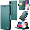 Rerzoiro Cover per iPhone XS Max Custodia Portafoglio [Blocco RFID] Premium Pelle PU Wallet Case Flip Libro con Porta Carte Slot Supporto Flip Case per iPhone XS Max, Blu-verde