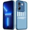 YUXING Cover per Xiaomi Poco M7 Pro 5G Custodia Trasparente con Pellicola Protettiva Lenti Morbida Ultra Sottile Antiurto Bumper Slim Case - Blu