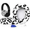 SoloWIT® Cuscinetti Auricolari Di Ricambio per Beats Studio 2 e Studio 3 Wired/Wireless Cuffia con morbida pelle proteina/memory foam/nastro adesivo forte - Leopardo delle Nevi