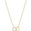 SINGULARU - Collana Circles Twist. Pendente con Cerchi in Ottone con Finitura Placcata Oro 18 Kt. Catena Taglia Unica. Gioielli da Donna