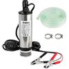 Anesty Pompa dell'acqua 12 V Φ51 mm per trasferimento di carburante diesel per acqua, olio, liquido, sommergibile in acciaio inox, con clip, filtro rimovibile | cavo di alimentazione da 3 m + tubo