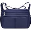 NOTAG Borsa a tracolla da donna, leggera, multitasche, borsa a tracolla sportiva, casual, impermeabile, in nylon, Blu