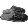 MARKA WYROBY WEŁNIANE - Pantofole da uomo in pelle - Pantofole invernali da uomo - con vera lana, pelliccia - foderate, morbide pantofole da casa per uomo - nero, Nero , 49 EU