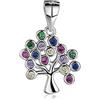 MATERIA by Matthias Wagner Collana con albero della vita, in argento 925, da donna, con zirconi, Argento Zirconia cubica