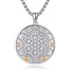 HUKKUN Metatrons - Collana a forma di cubo in argento Sterling con sigillo di geometria sacra del metatron, ciondolo a forma di cubo per uomo, Argento sterling