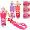 DENESTUP Set Di 3 Colori Di Lucidalabbra Idratante, Lucentezza Elevata, Lucentezza Di Vetro, Idratazione Naturale, Trucco Delle Labbra per Bambini E Adolescenti, Regalo per Feste, Design Portachiavi Sakura