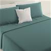 IRGE - Lenzuola Completo Letto Matrimoniale Marta Verde Petrolio 250x290 cm
