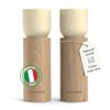 LARS NYSØM Set Macina Sale e Pepe in Legno Manuale - Macina Spezie con Macina in Ceramica Regolabile - Eleganti Macina Pepe e Sale in Legno di Faggio per Cucina o Tavola (Almond Beige)