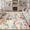 HUGEAR Beige Tappeto Salotto 200x300cm Camera Da Pranzo Antiscivolo Tappeti Lavabile In Lavatrice Carpet Moderno Motivo Floreale Esterno Pelo Corto Misure Grandi Cameretta Sala Rug
