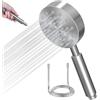 Somdar Soffione doccia in acciaio inox con tubo, doccetta in metallo, doccetta ad alta pressione, per risparmiare acqua, soffione doccia a pioggia con ugello forte per bagno, spa, pulizia vasca, spazzolata
