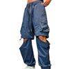 LDZYXY Pantaloni Cargo da Uomo Convertibili Escursionismo Campeggio Antivento Abbigliamento Casual Trekking Outdoor Avventura (Blue, L)