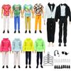 Generic Abbigliamento per bambole compatibile con Ken, 28 pezzi: 1 completo, 1 pullover, 3 indumenti, 3 pantaloni, 6 scarpe, 5 appendiabiti, 1 paio di cuffie, 1 occhiale da sole per bambole da 12 pollici