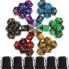 iFergoo Dadi poliedrici，6 x 7 (42 Pezzi)D&D Dadi Poliedrici da Gioco per TRPG/DND Pathfinder con Sacchetti, 6 Set di Rpg DND MTG D4/D6/D8/D10(0-9 e 00-90)/D12/D20