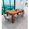 LBSIGN Tavolo Da Pranzo Fisso 80x160 Cm Da Cucina Effetto Legno Demis Noce