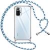 Pnakqil Cover per Xiaomi Redmi Note 10 Pro 4G con Cordino, Trasparente Custodia con Laccio Tracolla Cellulare Girocollo Collana Protettiva per Redmi Note 10 Pro 4G 6.67 Pollic, Blu