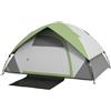 VivaGarden Tenda da Campeggio 3 Posti con Finestra a Rete in Poliestere Fibra di Vetro e PE 210x150x110 cm colore Grigio/Verde - 74U0GN
